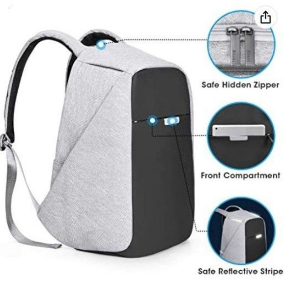 Oscaurt Backpack with USB | Grey - Picture 2 of 13